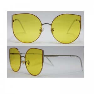 โลโก้ที่กำหนดเองขายส่งโลหะแว่นกันแดดผู้หญิงบิ๊กแมวตากรอบ