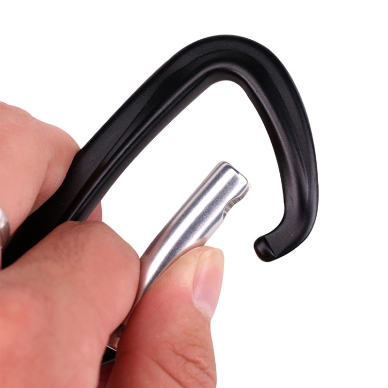 ปีนหน้าผากลางแจ้งค่ายหลักล็อค carabiner มัลติฟังก์ชั่นภูเขาตะขอหัวเข็มขัดภูเขากลางแจ้งอย่างรวดเร็วจับตกอย่างรวดเร็วอุปกรณ์ล็อคความปลอดภัยละเอียดหลุม d-shape ลวดล็อคล็อคหลักการบินอลูมิเนียม