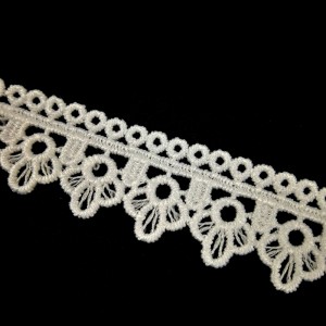 ที่มีคุณภาพสูงนมลูกไม้ผ้าไหม 2.1 เซนติเมตรลูกไม้โพลีเอสเตอร์ตัดแต่งลูกไม้ Guipure