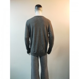 เสื้อกันหนาวสีเทา WOLF-PRINT รุ่น RLMS0057F