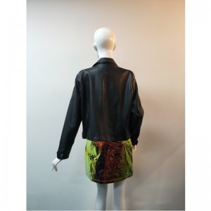 แจ็คเก็ตสีดำ EM PUIDERY PU BIKER RLWPJ0023N