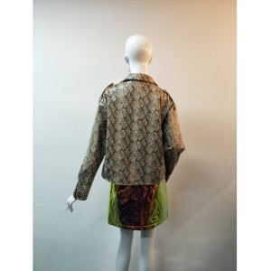 แจ็คเก็ตสีน้ำตาล SERPENTINE PU แจ็คเก็ต RLWPJ0024N