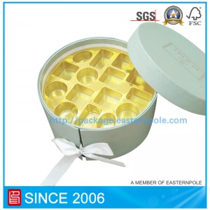 กล่องช็อคโกแลตกลมแข็งหรูหราพร้อมสองชั้น