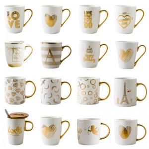 ถ้วยกาแฟเซรามิคสีขาวคุณภาพสูง