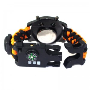 ความคิดสร้างสรรค์กลางแจ้งอเนกประสงค์ขายอยู่รอดฉุกเฉินดูความปลอดภัยเชือกทอเครื่องวัดอุณหภูมินาฬิกา