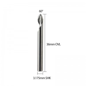 เกลียว 60 องศา V G Roove เครื่องมือแกะสลัก CNC R Outer Bits บิต 1/8 นิ้วก้านสำหรับอลูมิเนียม MDF ไม้เนื้อแข็งทองแดง 5 ชิ้น