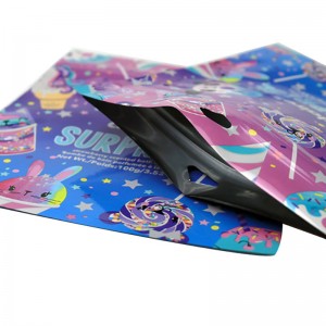 ซีลความร้อนรูปร่างที่กำหนดเองพิมพ์สดใสเป็นมิตรกับสิ่งแวดล้อม 3 ด้านถุงของเล่นประทับตรา