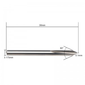 60 องศา V บิต, EnPoint โลหะแกะสลักบิตคาร์ไบด์เคล็ดลับกรวยรูปร่าง CNC แกะสลักบิตพร้อมขลุ่ย 1/8 \"3.175 มิลลิเมตรก้าน 0.1 มิลลิเมตรเคล็ดลับเ...