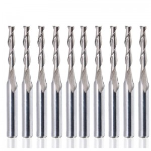 1/8 \"ก้าน Dia. คาร์ไบด์จมูกแบน End Bits 2 มิลลิเมตรตัด Dia CNC R Outer Bits บิตขลุ่ยเกลียวเครื่องมือตัด 10 ชิ้น, 15 มิลลิเมตรตัดขอบความยาว...