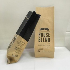 ที่กำหนดเองพิมพ์ความร้อนตรากระดาษคราฟท์เมล็ดกาแฟบรรจุภัณฑ์ถุงกระดาษที่มีวาล์ว
