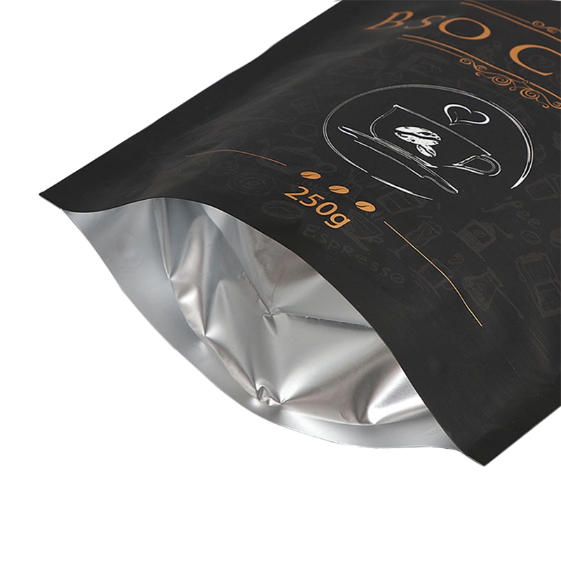 โลโก้ที่กำหนดเองถุงกาแฟนำมาใช้ใหม่ยืนขึ้นถุงที่มี ziplock ถุงบรรจุภัณฑ์สำหรับกาแฟ