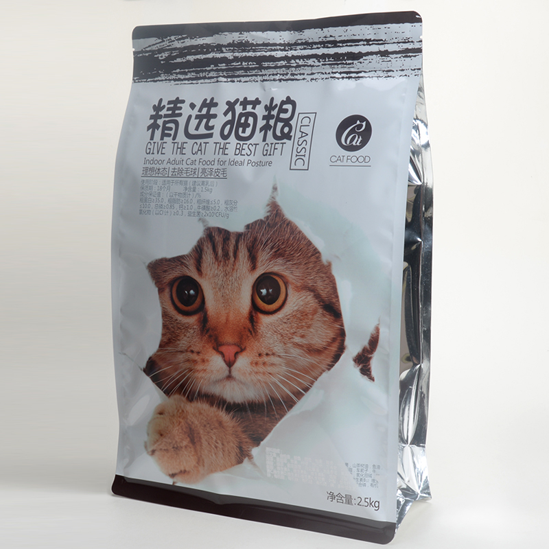 OEM ผนึกซิปพลาสติกสัตว์เลี้ยงกันน้ำถุงอาหารแมวขนาดที่กำหนดเอง