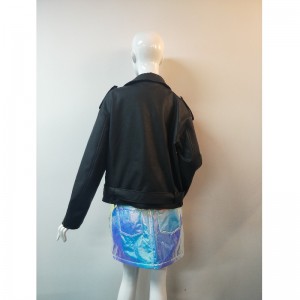 แจ็คเก็ตสีดำ BIKER PU RLWPJ0020N