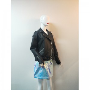 แจ็คเก็ตสีดำ BIKER PU RLWPJ0020N