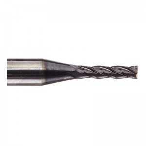 ดอกกัดโซลิดคาร์ไบด์, เคลือบ AlTiN, 4 ขลุ่ย, 1/16 \"เส้นผ่าศูนย์กลาง, 1/8\" ก้าน, 1/4 \"ความยาวของการตัด, 1-1 / 2\" ความยาวโดยรวม...