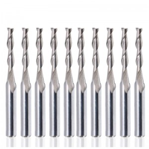 1/8 \"ก้าน Dia. คาร์ไบด์จมูกแบน End Bits 2 มิลลิเมตรตัด Dia CNC R Outer Bits บิตขลุ่ยเกลียวเครื่องมือตัด, 17 มิลลิเมตรตัดความยาวขอบ...