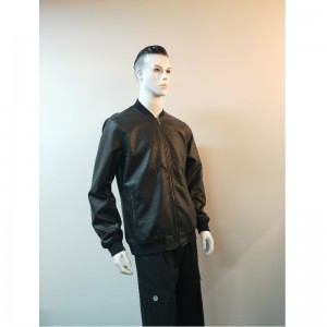 แจ็คเก็ตหนังสีดำสำหรับบุรุษ RLMPJ0002
