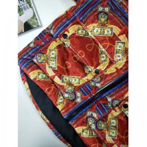 LADIES 'COLORED PRINTED PUFFER COAT RLWC0002