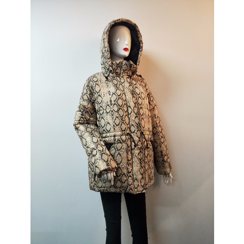 LADIES 'SERPENTINE PRINT PADDED COAT RLWPC0008