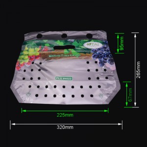 Eco-friend พิมพ์ถุงบรรจุภัณฑ์ ziplock ผลไม้พลาสติกองุ่นมีรูระบายอากาศ