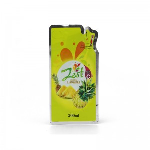 พลาสติกถุงน้ำรูปร่างพิเศษที่ผิดปกติสำหรับน้ำผลไม้บรรจุภัณฑ์ของเหลว Die Cut พวยถุง