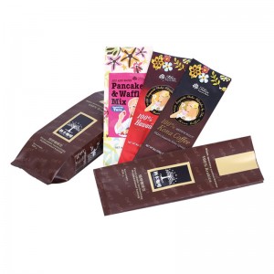 ถุงกาแฟ Ziplock บรรจุภัณฑ์ถุงกาแฟพร้อมวาล์วผูกดีบุกกำหนดเองพิมพ์ระบายอากาศย่อยสลายถุงกาแฟกำหนดเองพิมพ์แบนด้านล่าง