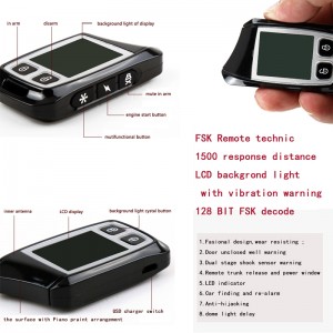 สองทางจอแอลซีดีรถทางไกลรหัสคว้าระยะไกล