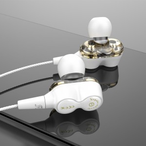 2019 ใหม่ไดร์เวอร์แบบ Dual ดีลึกเบสสเตอริโอ Hi-Fi ในหูหูฟังแบบมีสาย OE18