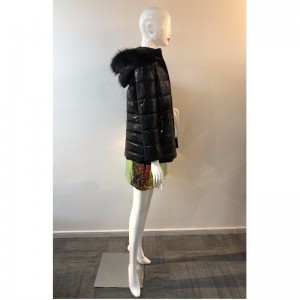 LADIES 'SHINY PUFFER COAT สีดำ RLWPC0082