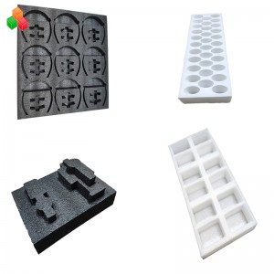 ที่มีคุณภาพสูงที่กำหนดเองแม่พิมพ์ตายตัดแพ็ค epe ภายในโฟมกันกระแทกที่มีสีสัน epe โฟมแทรกสำหรับบรรจุภัณฑ์ขวดไวน์วัสดุ