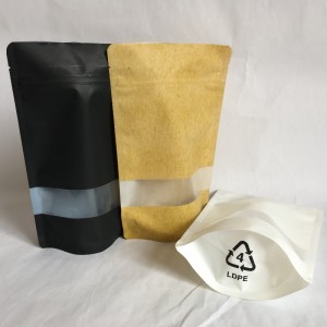 PET / PE ที่กั้นได้สูงสามารถบรรจุถุงซิปสำหรับบรรจุภัณฑ์อาหารพร้อมหน้าต่าง