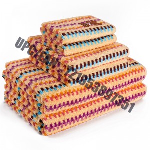 สิ่งทอ JMD ด่วนแห้งผ้าฝ้าย 100%, หมีน้อยการ์ตูนเย็บปักถักร้อย, Jacquard หลายสีย้อมห้องน้ำชุดผ้าขนหนู 6-Peice Set (สีส้ม)