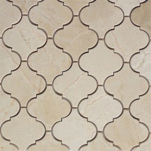 กระเบื้องโมเสคหกเหลี่ยม Crema marfil ขนาด 6 นิ้วร่วงลง