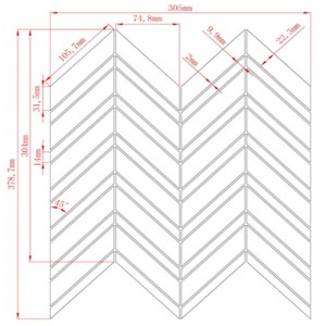 Carrara bianco honed chevron กระเบื้องโมเสคพื้นผนังหินอ่อน