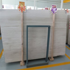 แผ่นพื้นหินอ่อนลายไม้สีขาว Serpeggiante