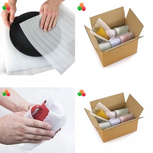 วัสดุป้องกันที่กำหนดเองสำหรับการบรรจุหีบห่อที่อ่อนนุ่มกันกระแทกแผ่นโพลีเอทิลีน EPE โฟมม้วนสำหรับบรรจุภัณฑ์การขนส่ง