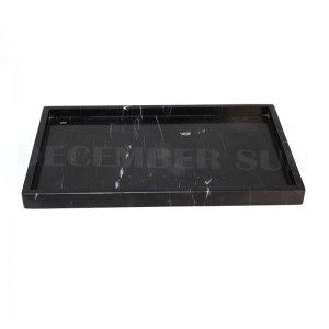 ถาดเสิร์ฟหินอ่อนสีดำสี่เหลี่ยมผืนผ้าคุณภาพสูง