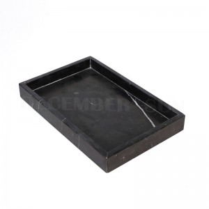 ถาดเสิร์ฟหินอ่อนสีดำสี่เหลี่ยมผืนผ้าคุณภาพสูง