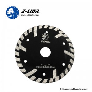 ใบเลื่อยวงเดือนหินแกรนิต ZL-HB06 ที่มีฟันป้องกันยาวและสั้นสำหรับการตัดหิน