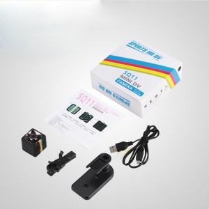 มุมมอง 140 องศาแบบพกพาจริง HD 720P SQ11 กล้องพกพา