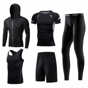 FDMM007- ชุดกีฬาเสื้อผ้าผู้ชายอัดสูท 5 ชิ้น
