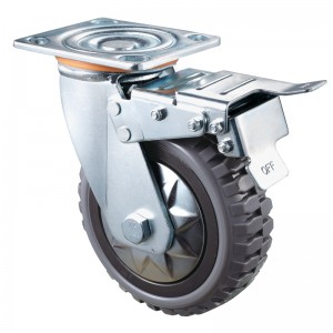 Heavy Duty - ตัวเรือนชุบโครเมี่ยมพร้อมล้อ TPE สีน้ำตาล