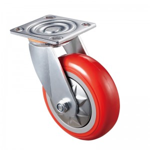 Heavy Duty - ตัวเรือนชุบโครเมียมพร้อมล้อ TPE สีแดง 3 ชิ้น