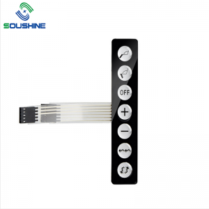 สวิทช์เมมเบรนที่กำหนดเอง OEM พร้อมปุ่มกดยางหล่น