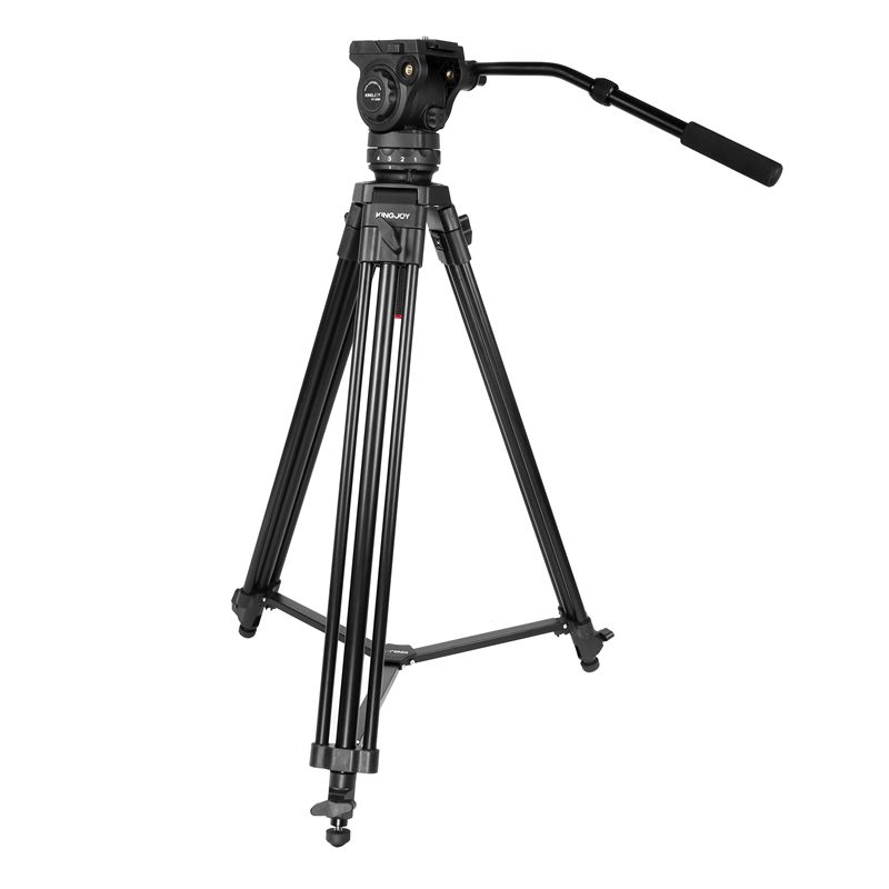 KINGJOY ขาตั้งกล้องสำหรับงานหนัก 3 ส่วนระดับมืออาชีพ VT-2100L พร้อมหัวหน่วงการสั่นสะเทือนแบบของเหลว VT-3550 สำหรับกล้องวิดีโอ