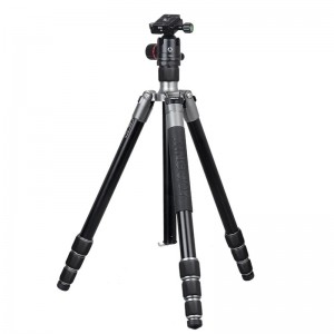 Kingjoy ที่ขายดีที่สุดมุมต่ำยิงหัวเข็มขัด 4 ส่วนขาตั้งกล้องอลูมิเนียมที่มีแรงโน้มถ่วงต่ำศูนย์หัวบอล