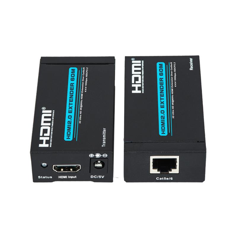 V2.0 ตัวขยาย HDMI 60 มม. รองรับ cat5e / 6 สายเดียวอัลตร้า HD 4Kx2K @ 60Hz HDCP2.2