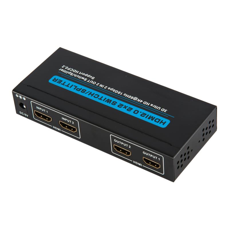 V2.0 HDMI 2x2 Switch / Splitter รองรับ 3D Ultra HD 4Kx2K @ 60Hz HDCP2.2