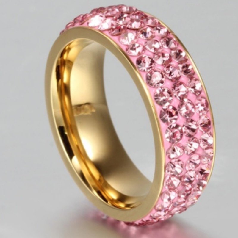 แหวนคริสตัลวงแหวนทองคำแหวนกุหลาบทองแหวนเงินแหวนเงินแหวนสีน้ำเงินสีชมพู
