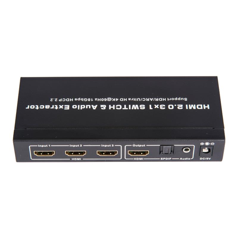 V2.0 HDMI 3x1 Switcher & Audio Extractor รองรับ ARC Ultra HD 4Kx2K @ 60Hz HDCP2.2 18Gbps